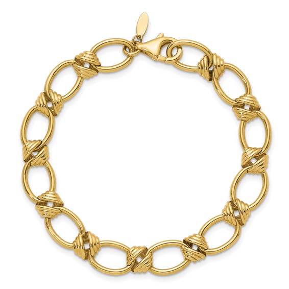 HERCO Gold 8.5mm Mixed Link Bracelets