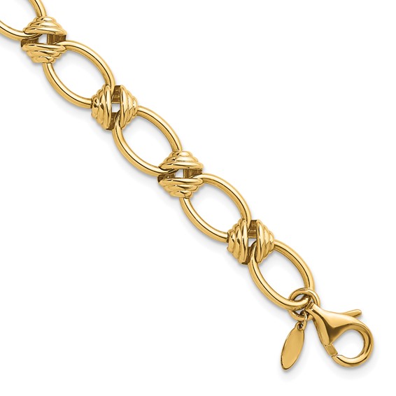 HERCO Gold 8.5mm Mixed Link Bracelets