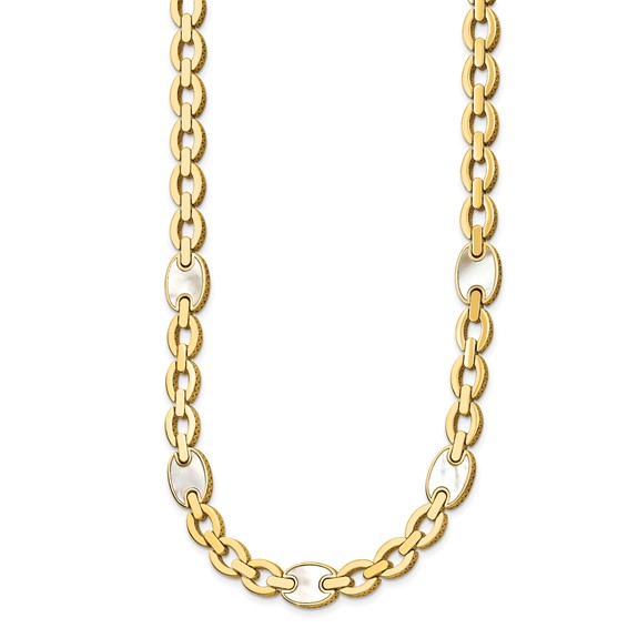 HERCO Gold Mother of Pearl and Chain Link Necklaces