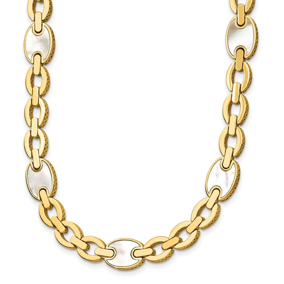 HERCO Gold Mother of Pearl and Chain Link Necklaces