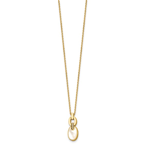 HERCO Gold Diamond & Mother of Pearl Pendant Necklaces