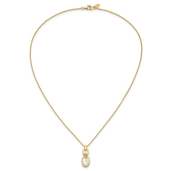HERCO Gold Diamond & Mother of Pearl Pendant Necklaces