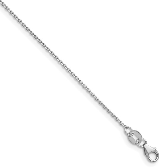 Herco 14K White Gold Rhodium-plated 1.1mm Solid Diamond-cut Cable 22 Inch Chain