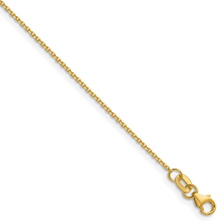 Herco 14K Polished 1.1mm Solid Diamond-cut Cable 22 Inch Chain