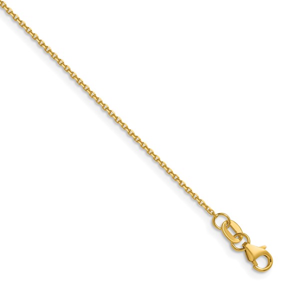 Herco 14K Polished 1.1mm Solid Diamond-cut Cable 22 Inch Chain