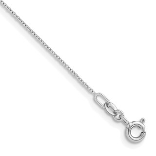 Herco 14K White Gold Rhodium-plated Polished 1.1mm Solid Cable 9 Inch Chain Anklet