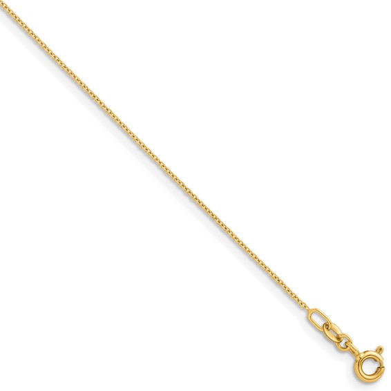 Herco 14K Polished 1.3mm Solid Cable 9 Inch Chain Anklet