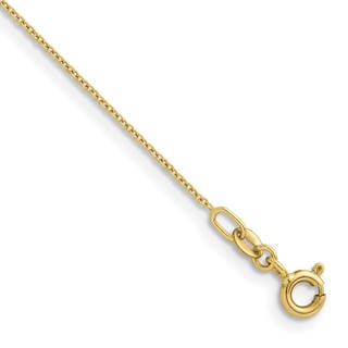 Herco 14K Polished 1.1mm Solid Cable 9 Inch Chain Anklet