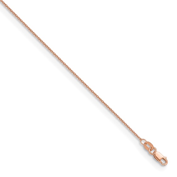 Herco 14K Rose Gold Polished 1.3mm Solid Cable 22 Inch Chain