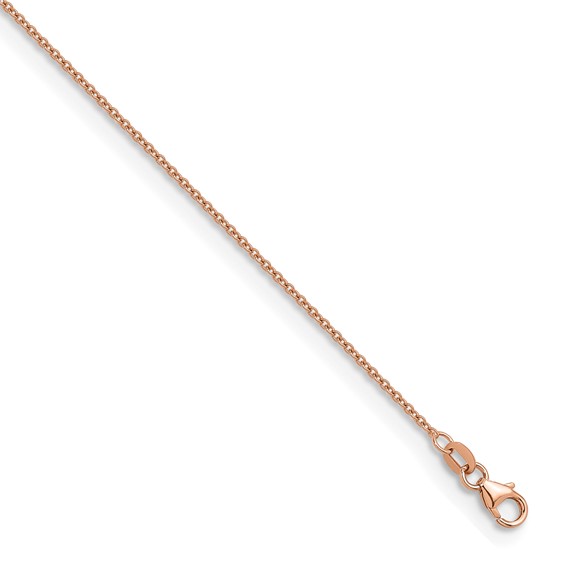 Herco 14K Rose Gold Polished 1.5mm Solid Cable 22 Inch Chain