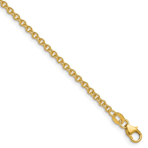 Herco 14K Polished 2.5mm Solid Cable 22 Inch Chain