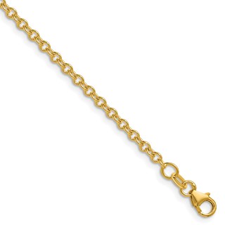 Herco 14K Polished 3.15mm Solid Cable 7 Inch Chain Bracelet