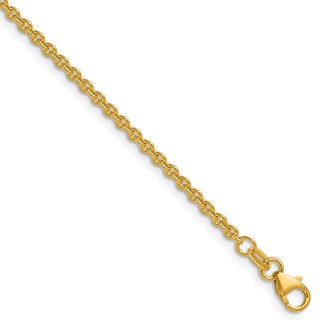 Herco 14K Polished 2.3mm Solid Round Cable 22 Inch Chain
