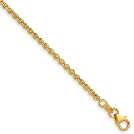 Herco 14K Polished 2.3mm Solid Round Cable 22 Inch Chain