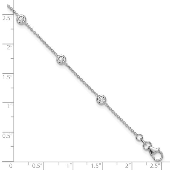 Herco 14K White Gold 1/2 carat Lab Grown Diamond VS+ F+ Six Station 7.25 inch Bracelet