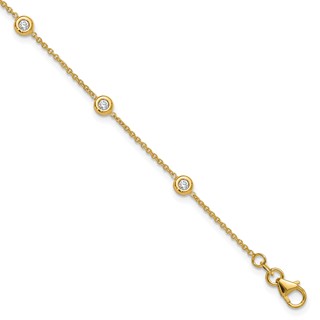 Herco 14K 1/2 carat Lab Grown Diamond VS+ F+ Six Station 7.25 inch Bracelet