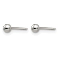 Inverness Stainless Steel Polished 3mm Ball Post Piercing Earrings view 2