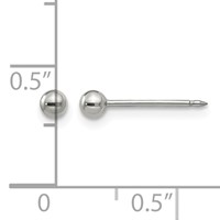 Inverness Stainless Steel Polished 3mm Ball Post Piercing Earrings view 4