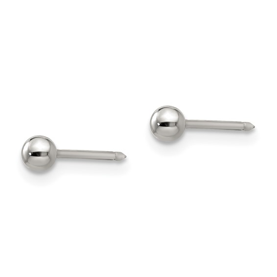 Inverness Stainless Steel Polished 3mm Ball Short Post Piercing Earrings