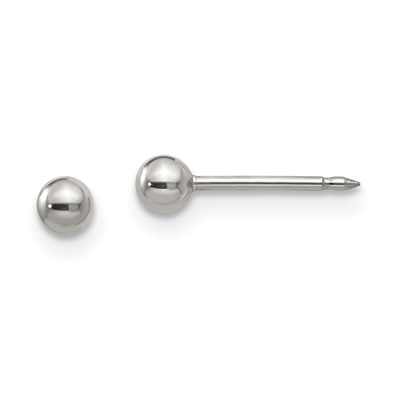 Inverness Stainless Steel Polished 3mm Ball Short Post Piercing Earrings