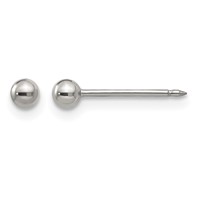 Inverness Stainless Steel Polished 3mm Ball Post Piercing Earrings view 1