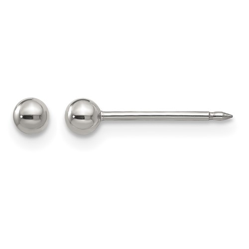 Inverness Stainless Steel Polished 3mm Ball Post Piercing Earrings