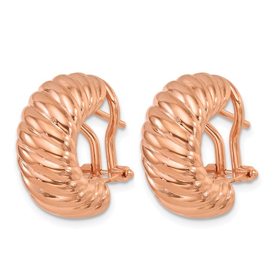HERCO Gold Scalloped Omega Back Earrings