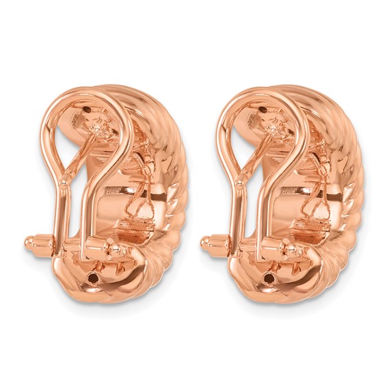 HERCO Gold Scalloped Omega Back Earrings