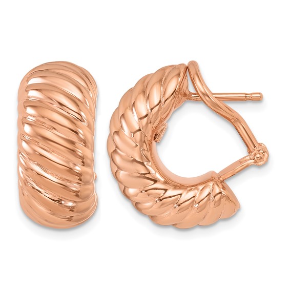 HERCO Gold Scalloped Omega Back Earrings