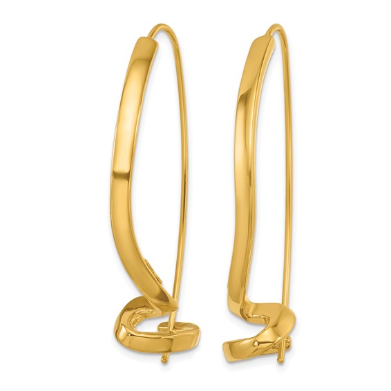 Herco 14K Polished Fancy Twisted Swirl Wire Threader Earrings