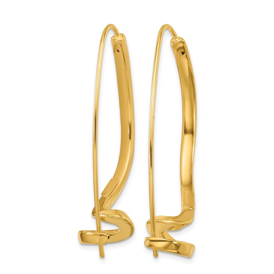 Herco 14K Polished Fancy Twisted Swirl Wire Threader Earrings