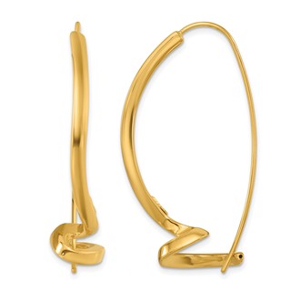 Herco 14K Polished Fancy Twisted Swirl Wire Threader Earrings