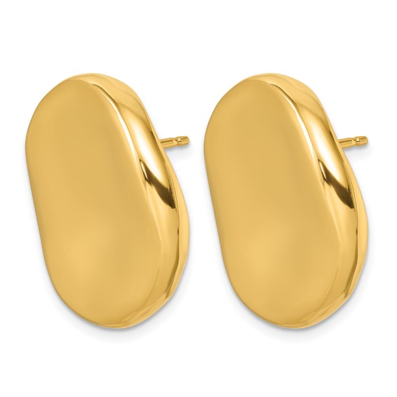 HERCO Gold Puffed Circle Omega Back Earrings