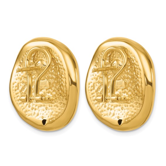 HERCO Gold Puffed Circle Omega Back Earrings