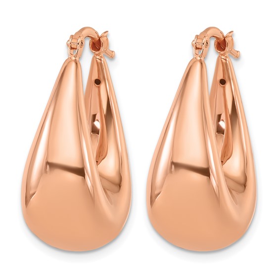 HERCO Gold Puffed Oval Hoop Earrings