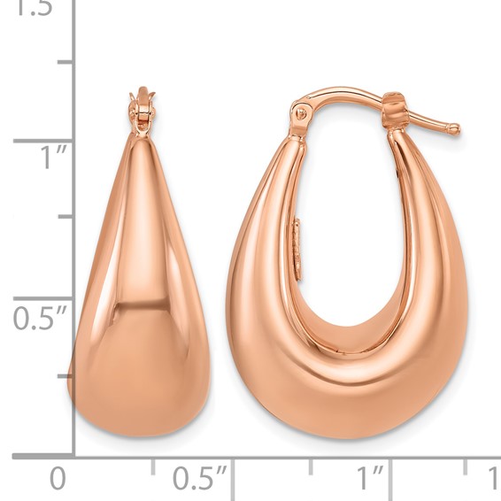 HERCO Gold Puffed Oval Hoop Earrings