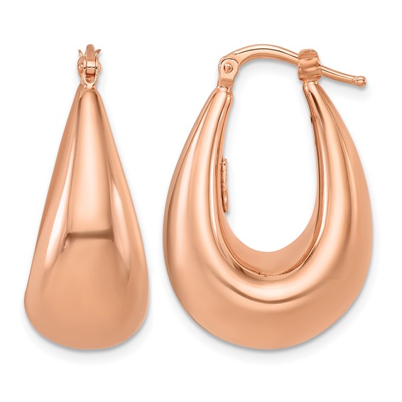 HERCO Gold Puffed Oval Hoop Earrings