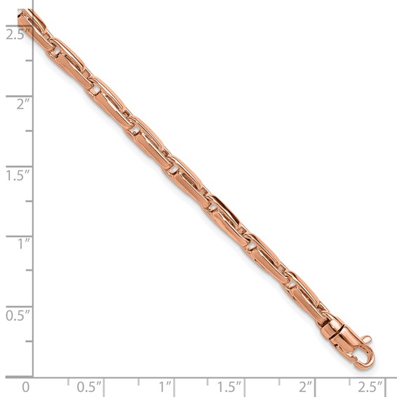 Herco 14K Rose Gold Polished Solid 3.75mm Fancy Elongated Link 8.5 Inch Chain Bracelet