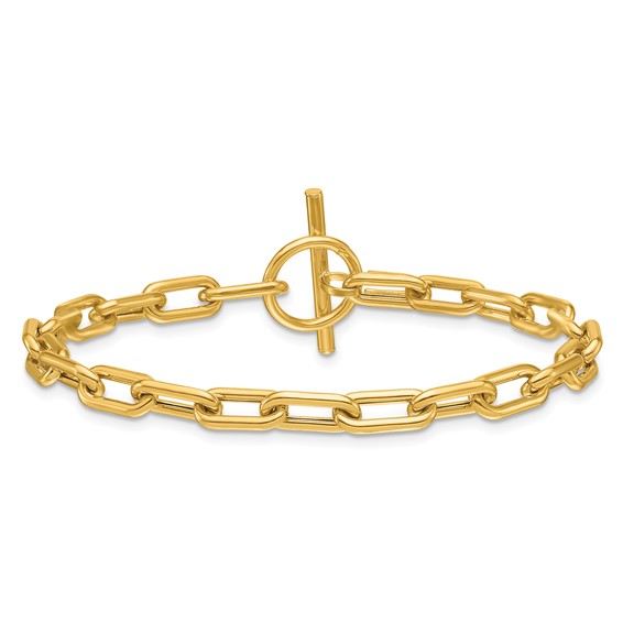 Herco 14K Polished Paperclip Link 7.5 inch Toggle Bracelet