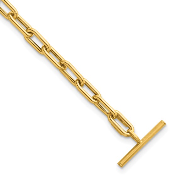 Herco 14K Polished Paperclip Link 7.5 inch Toggle Bracelet