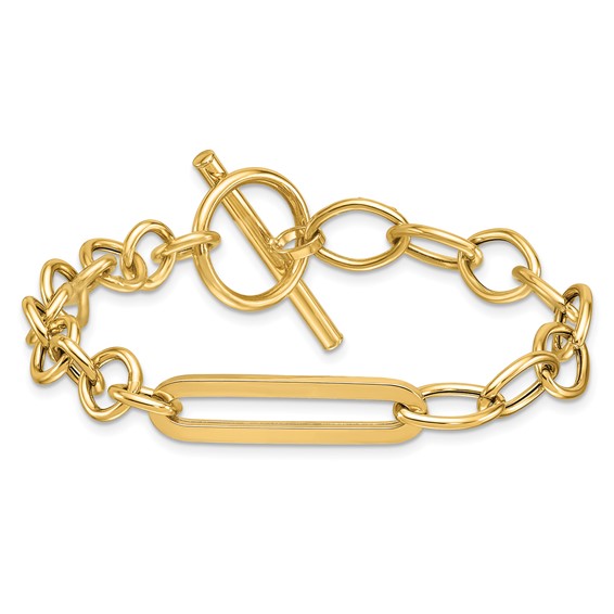 Herco 14K Polished Fancy Link 7.5 inch Toggle Bracelet
