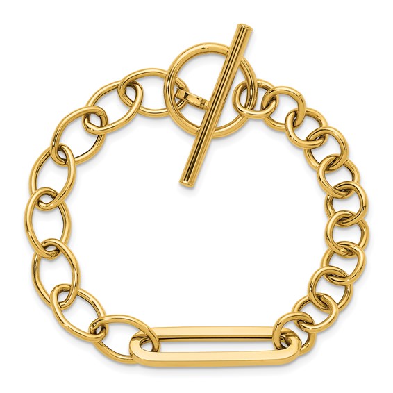 Herco 14K Polished Fancy Link 7.5 inch Toggle Bracelet