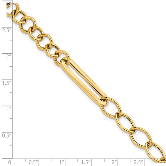 Herco 14K Polished Fancy Link 7.5 inch Toggle Bracelet