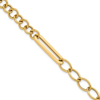 Herco 14K Polished Fancy Link 7.5 inch Toggle Bracelet