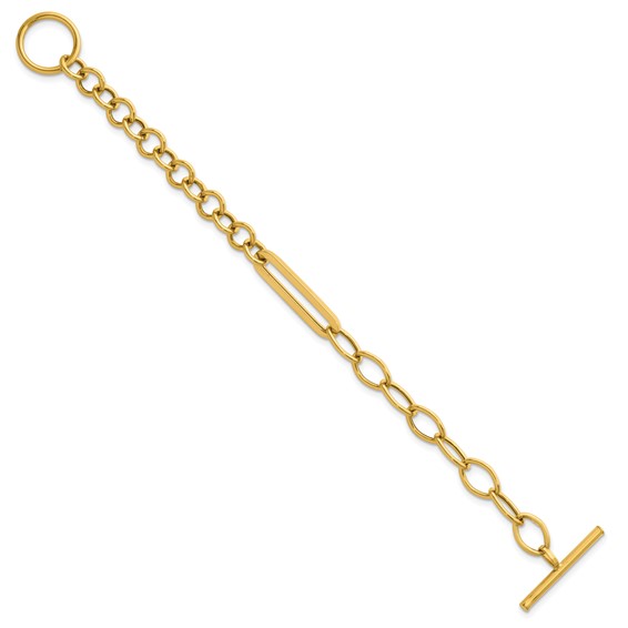 Herco 14K Polished Fancy Link 8 inch Toggle Bracelet