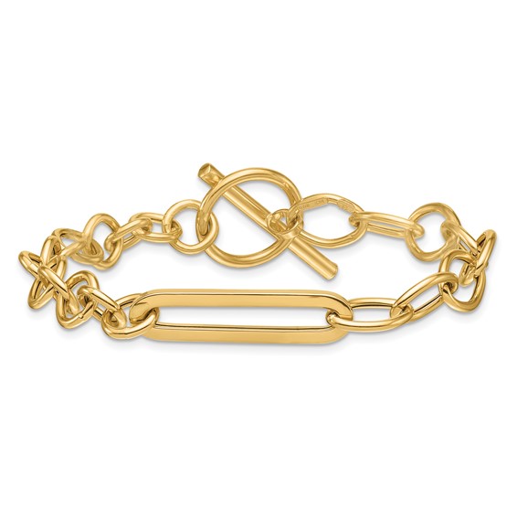 Herco 14K Polished Fancy Link 8 inch Toggle Bracelet