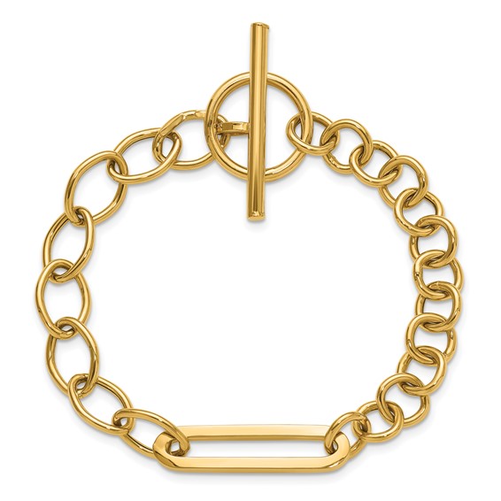 Herco 14K Polished Fancy Link 8 inch Toggle Bracelet