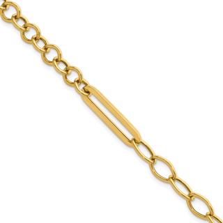 Herco 14K Polished Fancy Link 8 inch Toggle Bracelet