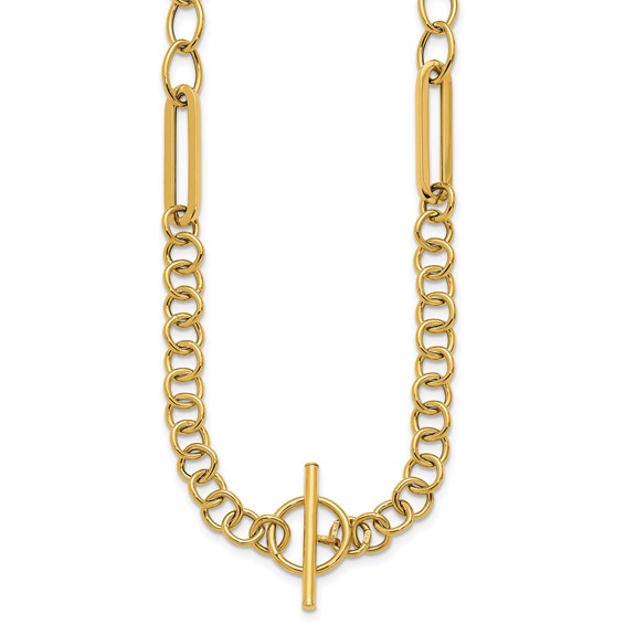 Herco 14K Gold Paperclip Mixed T-Bar