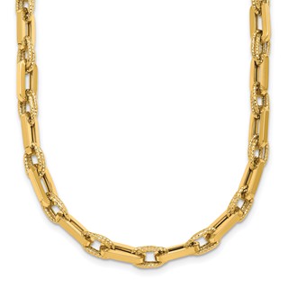 HERCO Gold Textured Mixed Link Necklaces